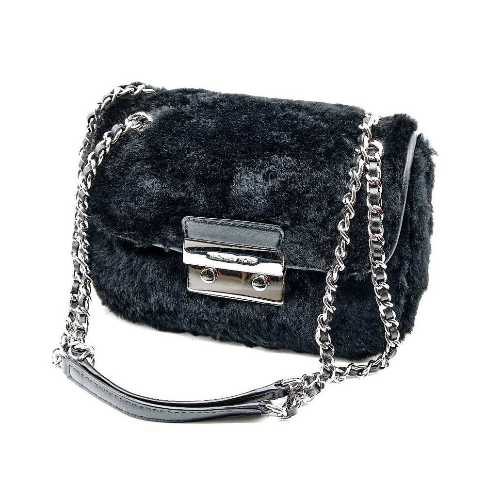 MICHAEL KORS Black Sloan Shearling Bag